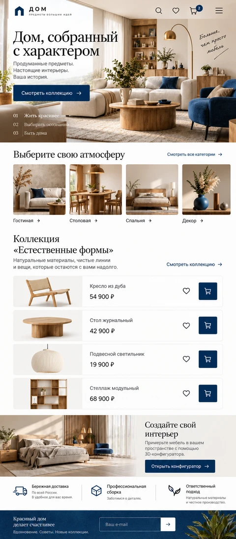 Дом — мобильный макет