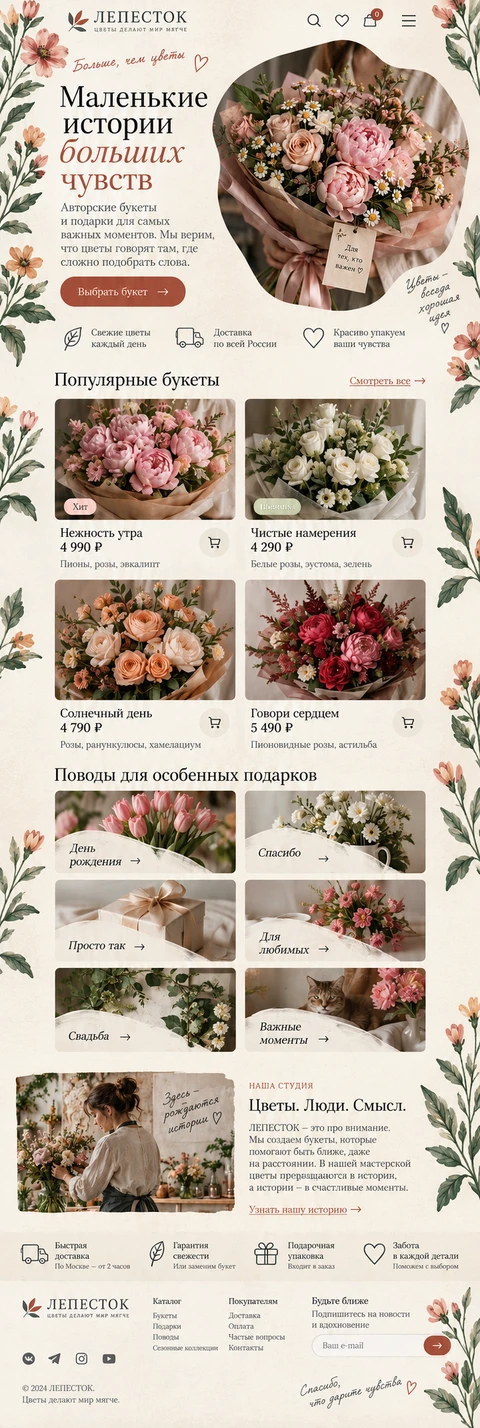 ЛЕПЕСТОК — мобильный макет