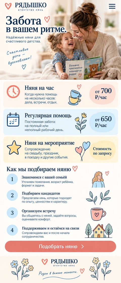 РЯДЫШКО — мобильный макет