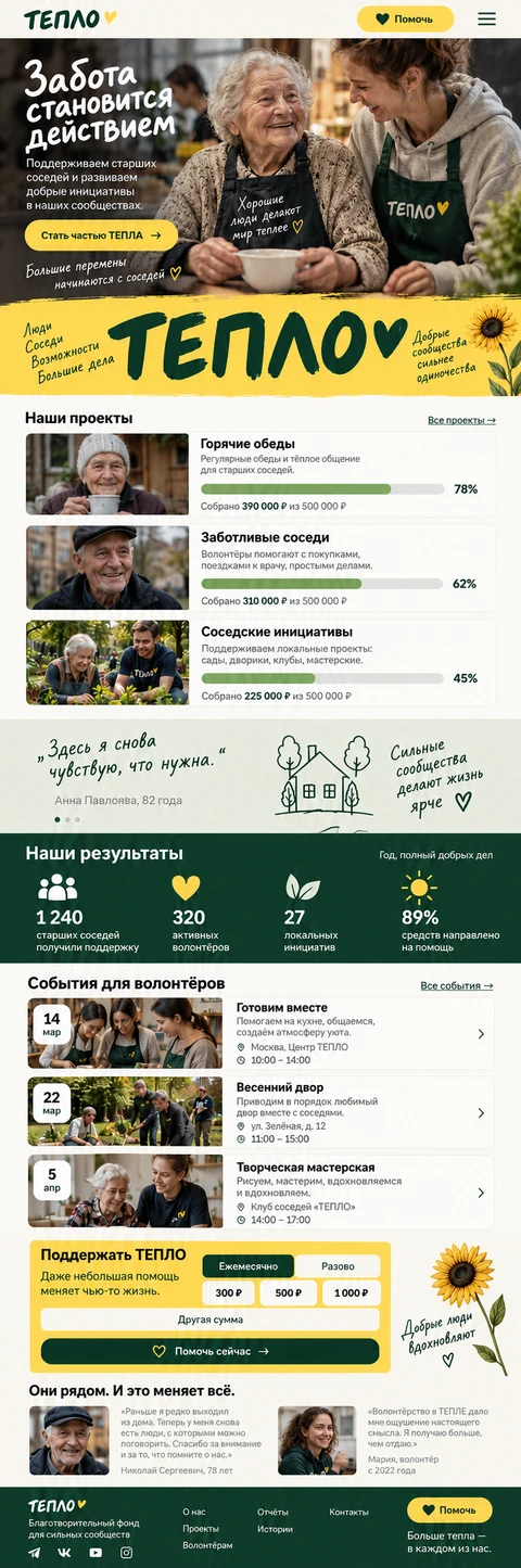 ТЕПЛО — мобильный макет
