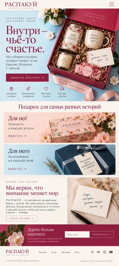 РАСПАКУЙ — мобильный макет