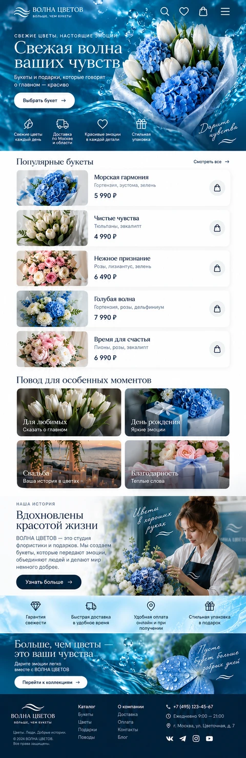 ВОЛНА ЦВЕТОВ — мобильный макет